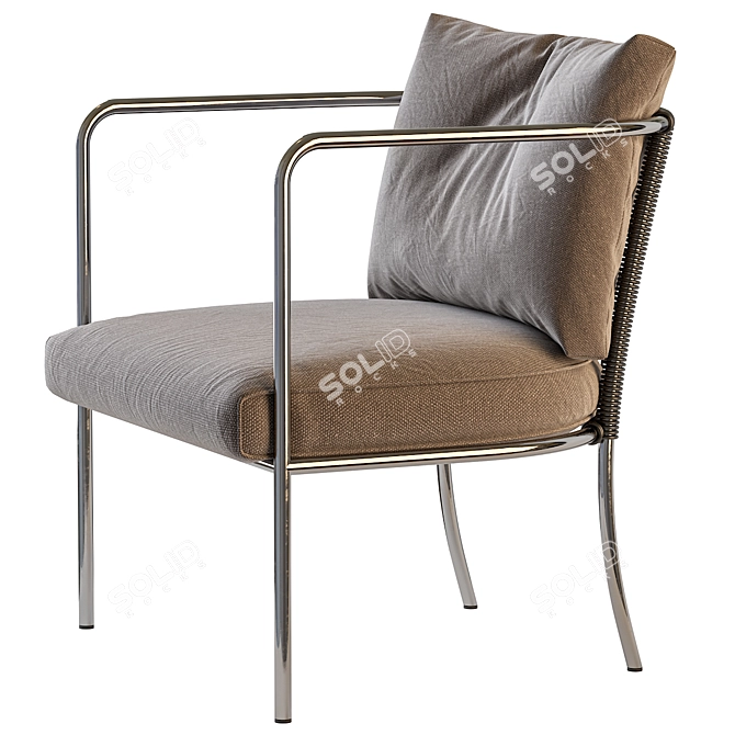 Café Garden Easy Chair: Stylish Seating Solution 3D model image 3