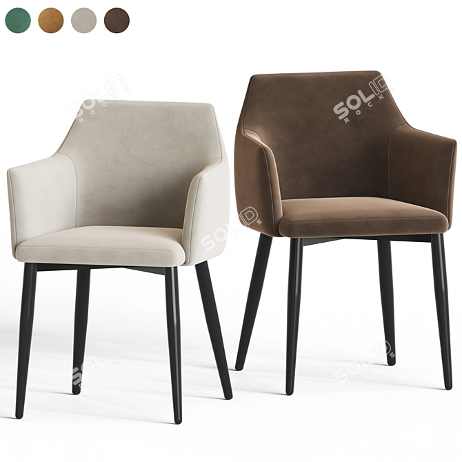 Arizona Velvet Dining Chair 3D model image 1