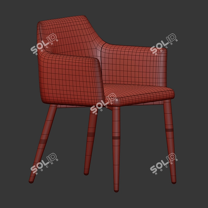 Arizona Velvet Dining Chair 3D model image 5