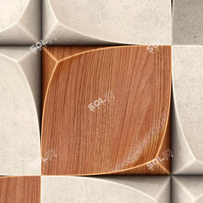 Smooth Concrete Wood Sheet 3D model image 4