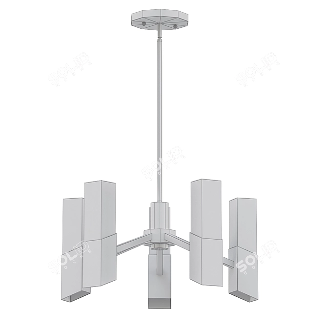 Antique Bronze Satin Glass Chandelier 3D model image 2