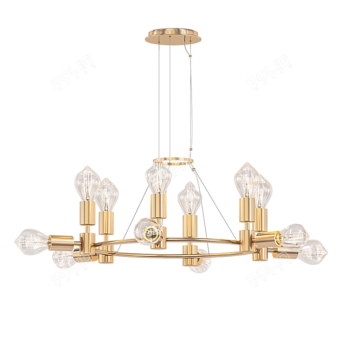 Union 12 Light Chandelier: Timeless Elegance 3D model image 1