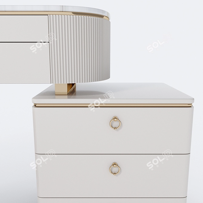 Transforming Dressing Table with Marble Top 3D model image 4