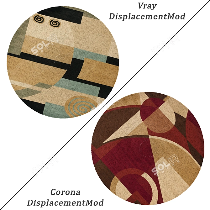 Versatile Round Carpets Set 3D model image 2