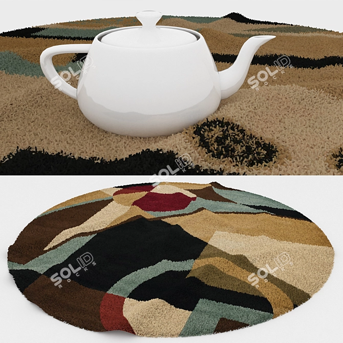 Versatile Round Carpets Set 3D model image 3