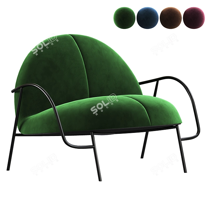 Sleek Half Lounge Chair 3D model image 1