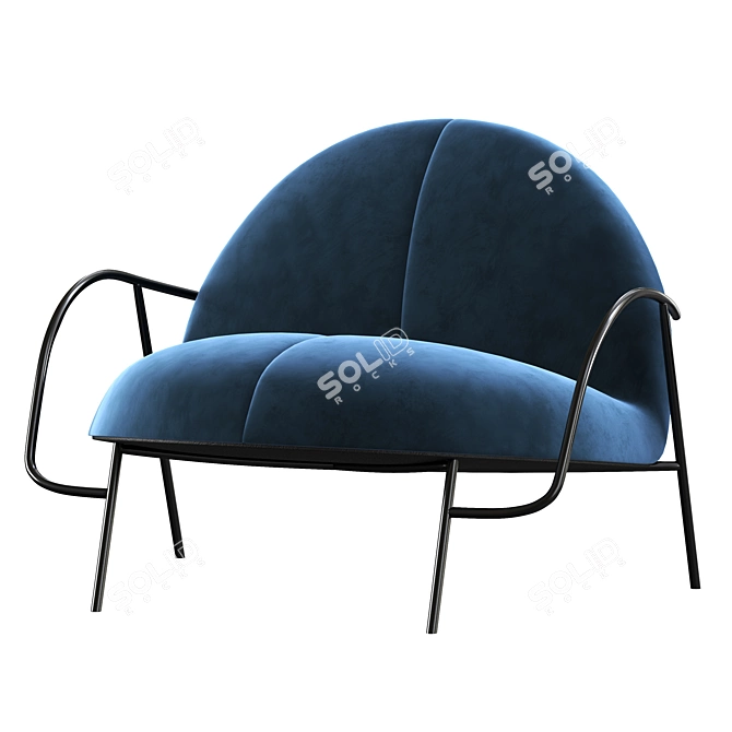 Sleek Half Lounge Chair 3D model image 2