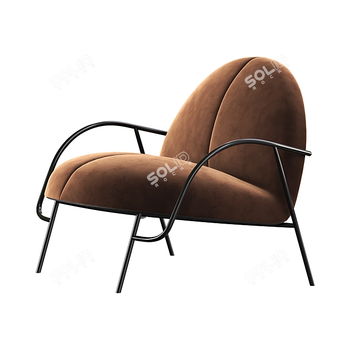 Sleek Half Lounge Chair 3D model image 3