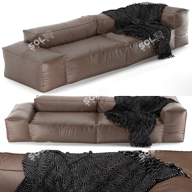 NeoWall Modular Sofa: Proportional Comfort 3D model image 1