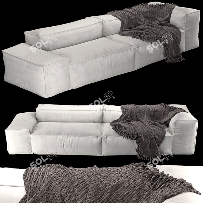 NeoWall Modular Sofa: Proportional Comfort 3D model image 2