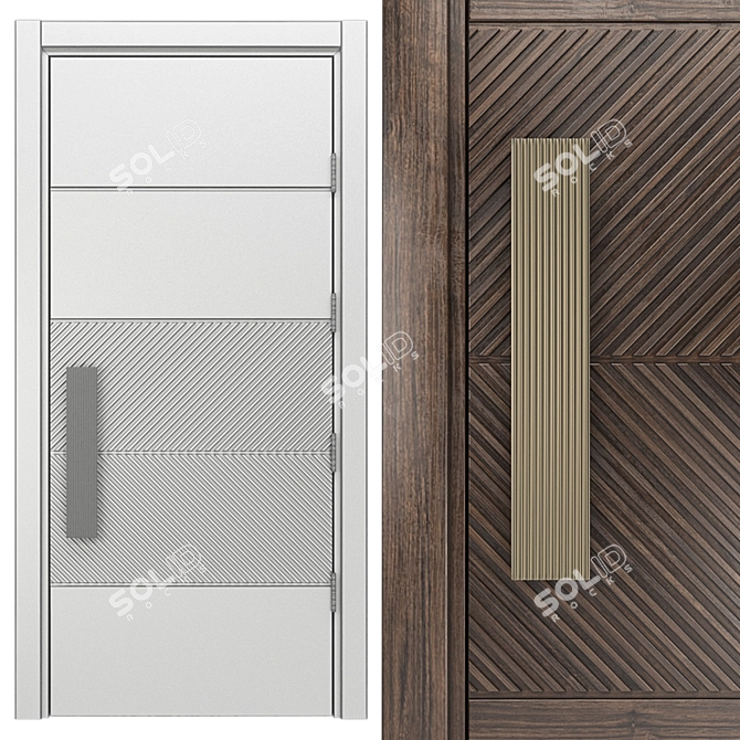 Lecate Sliced Walnut Door 3D model image 2