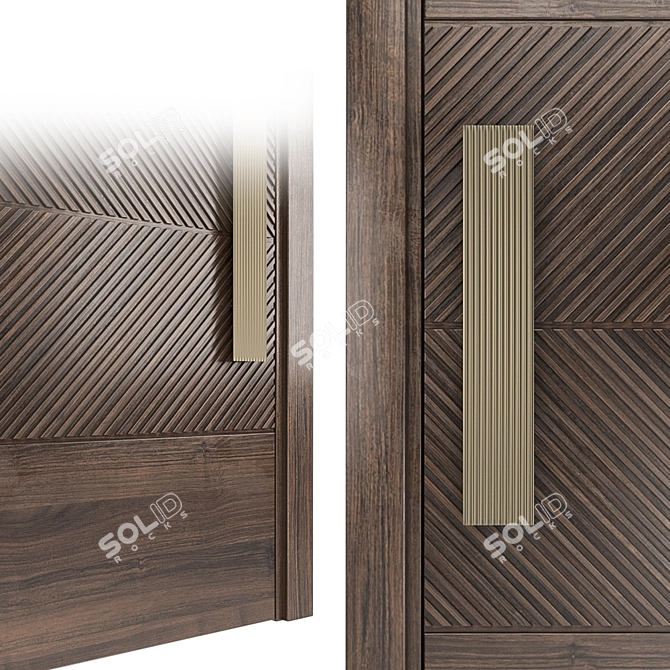 Lecate Sliced Walnut Door 3D model image 4