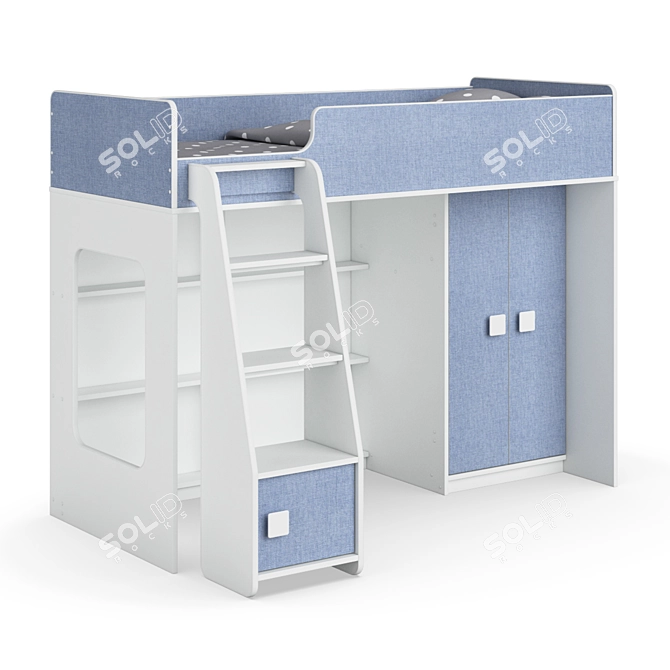 Legenda K42A + LP42B Modular Children's Loft Bed 3D model image 1