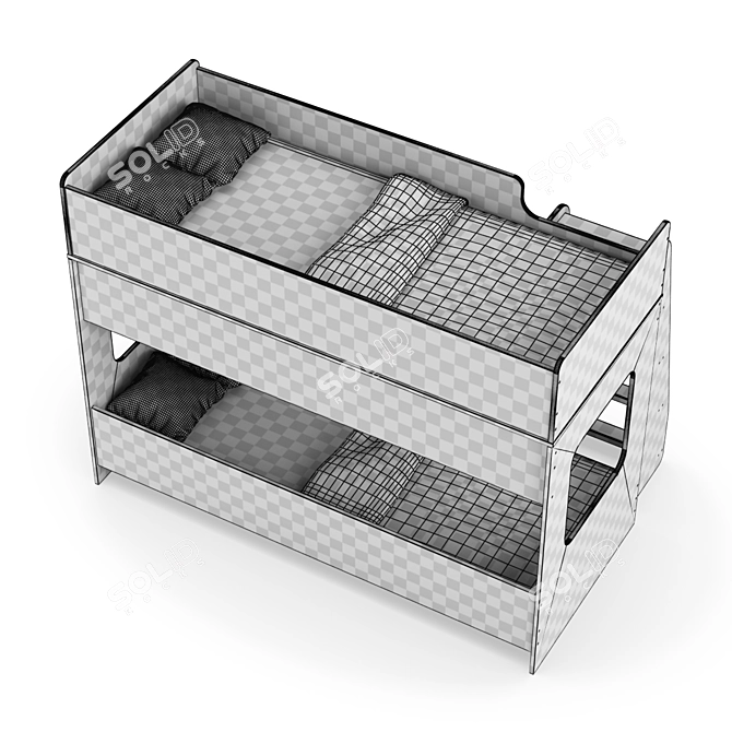 Legenda K42D + LP42A Modular Children's Bed 3D model image 5