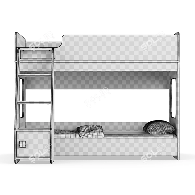 Legenda Modular Loft Bed Set 3D model image 4