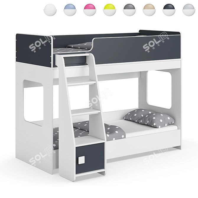 Legenda Modular Loft Bed Set 3D model image 6