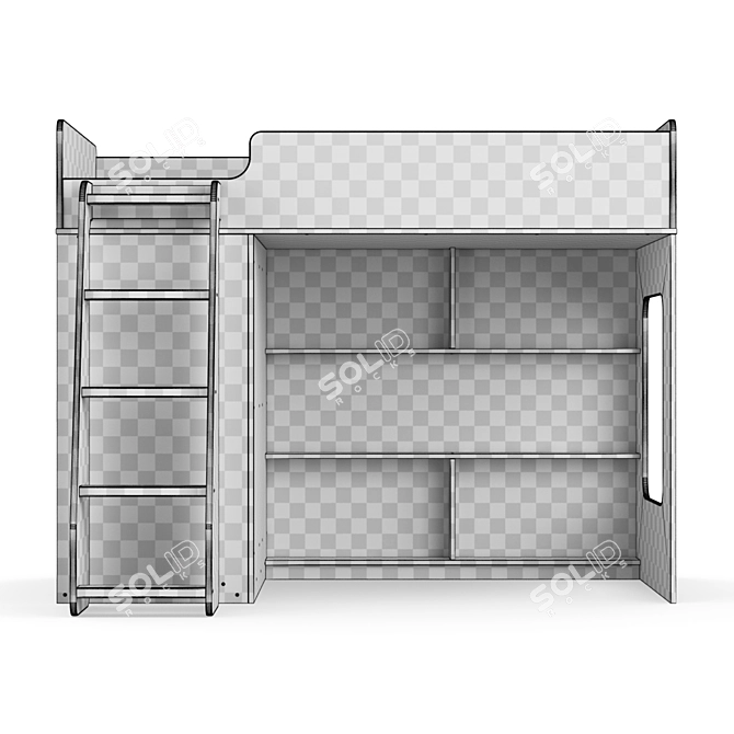 Modular Kids Bunk Bed Set 3D model image 4