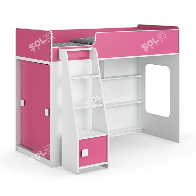 Legenda K42F + LP42B Modural Loft Bed 3D model image 1