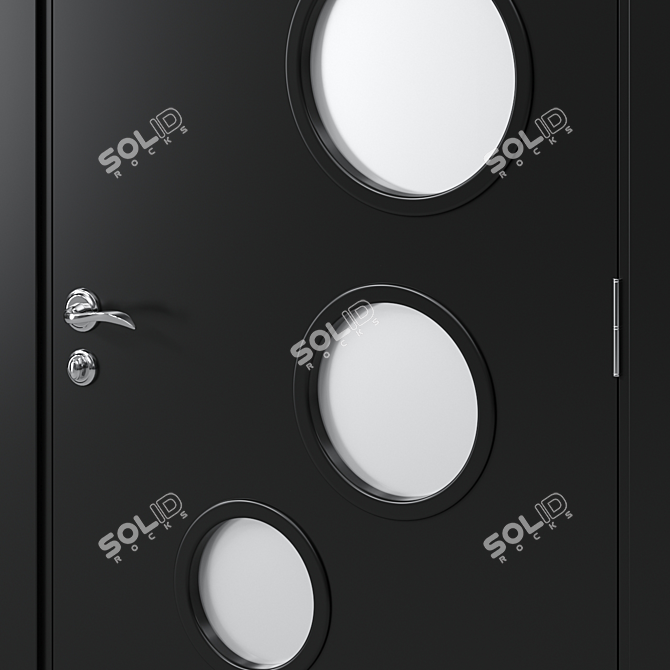 Modern Five-Panel Interior Door 3D model image 2