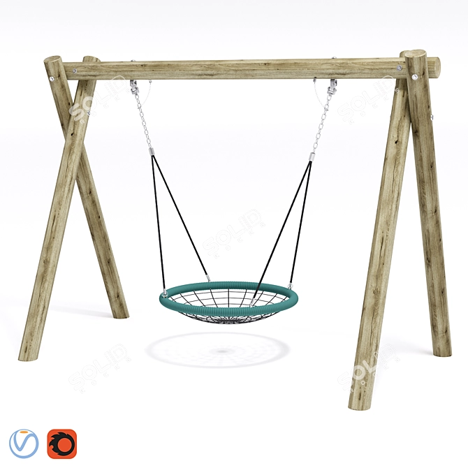 Richter Cradle Nest: The Ultimate Outdoor Swing! 3D model image 1