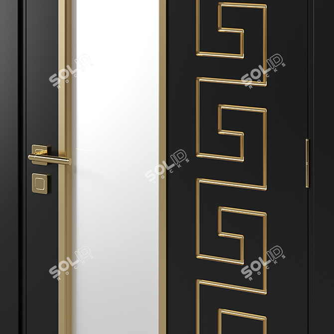 Sleek 10-Panel Door 3D model image 2