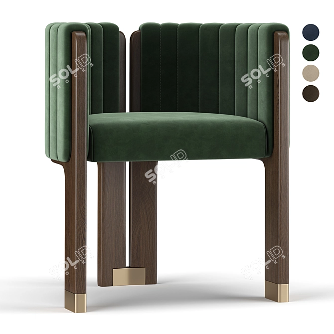 Elegant Crawford Dining Chair 3D model image 1