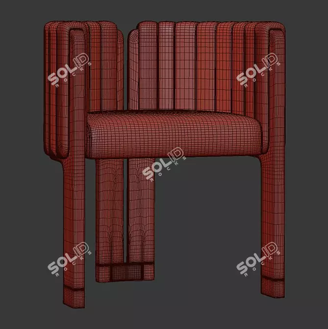 Elegant Crawford Dining Chair 3D model image 5