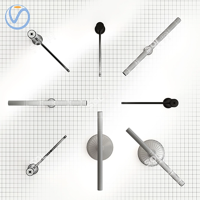 Sleek Wall Lights: Colibri and Mosca 3D model image 3