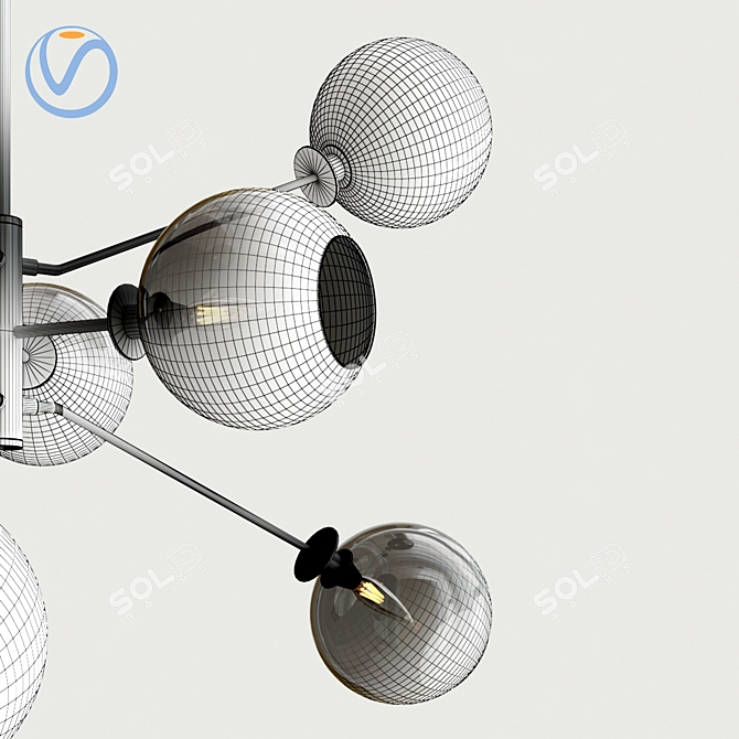 Modern Atom Sculpture 3D model image 4