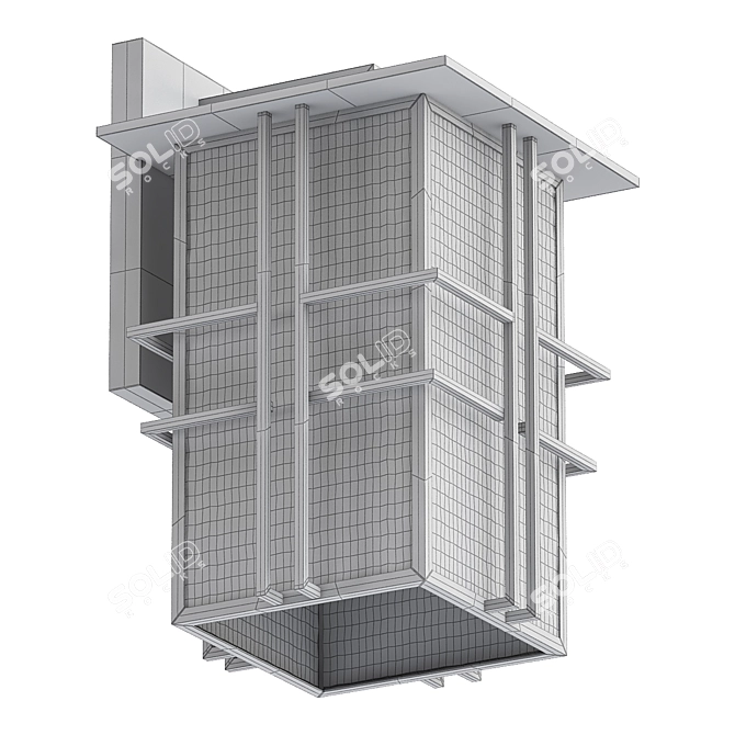 Sleek Black Outdoor Wall Light 3D model image 2