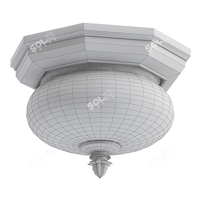 Sleek Black Outdoor Ceiling Light 3D model image 2