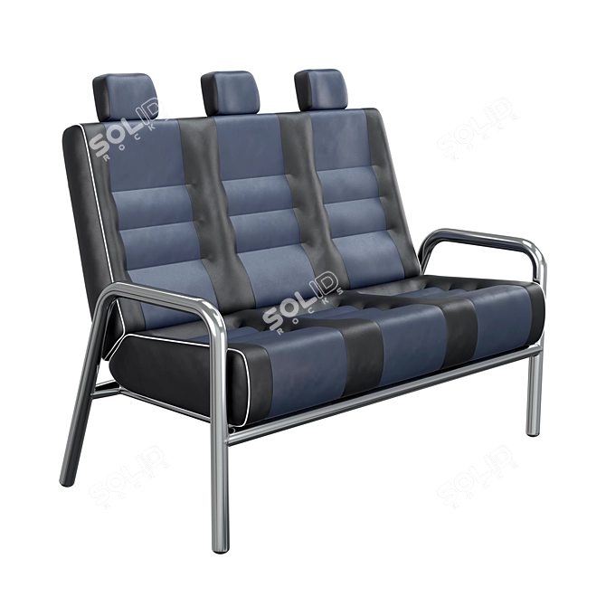 Garage Style Sofa: Industrial Elegance for Your Living Space 3D model image 2