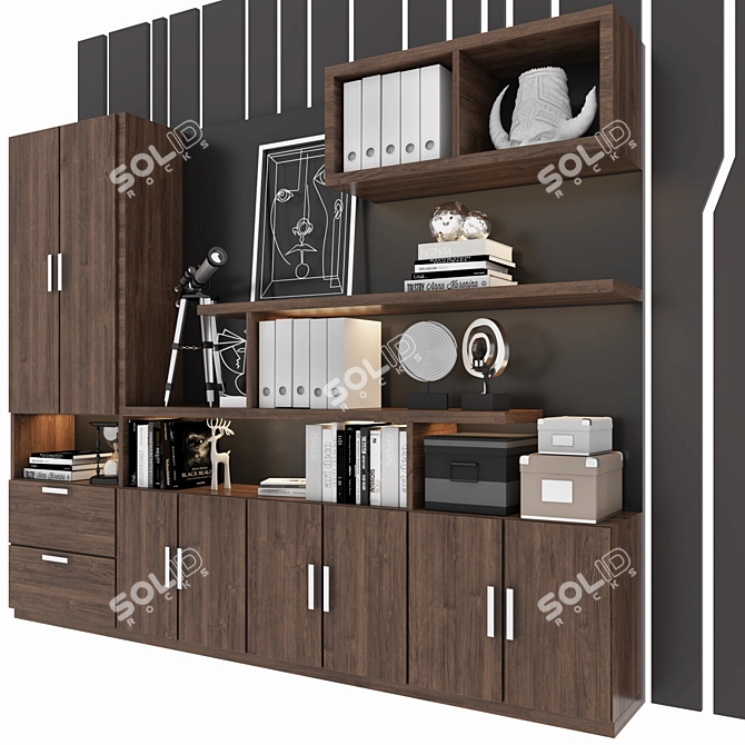 Luxury CEO Office Furniture Set 3D model image 2