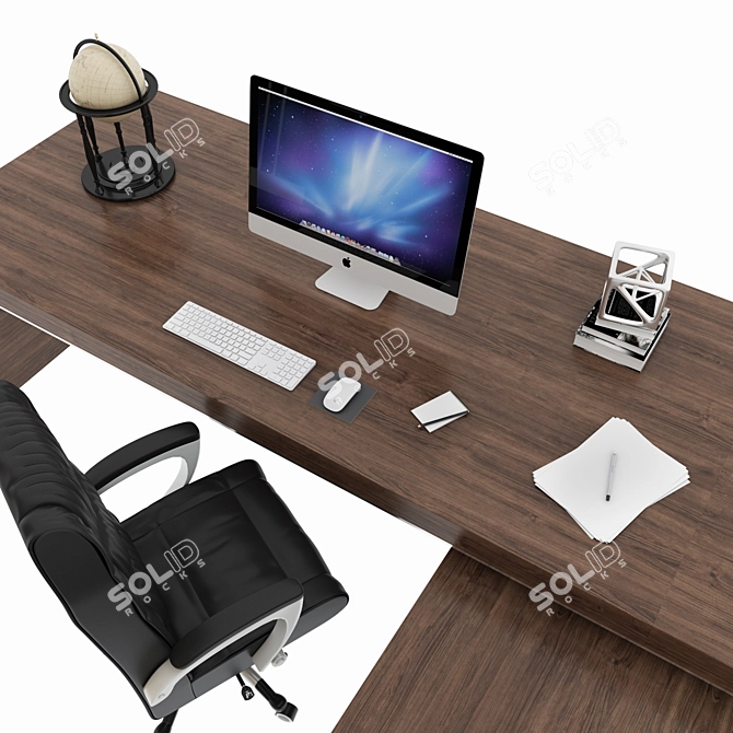 Luxury CEO Office Furniture Set 3D model image 3