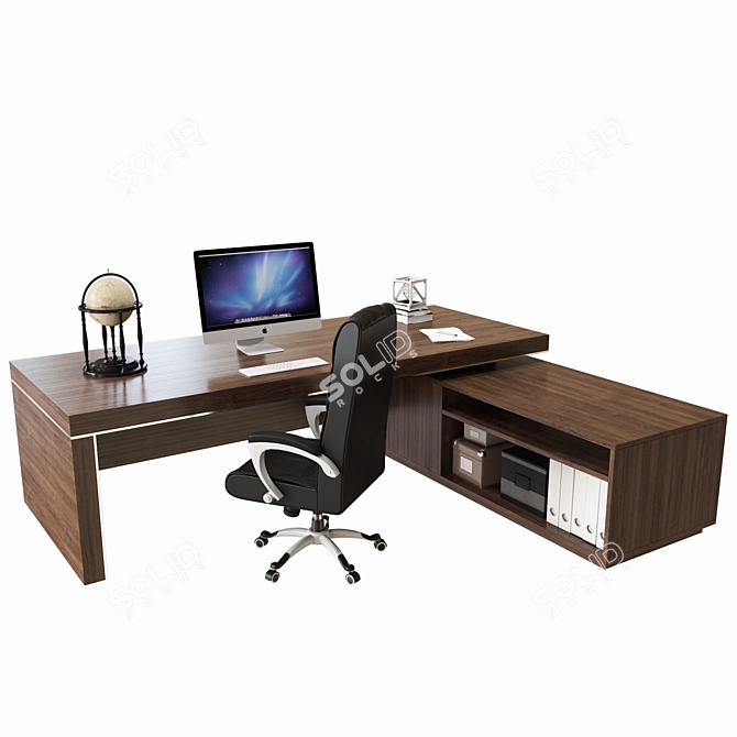 Luxury CEO Office Furniture Set 3D model image 4