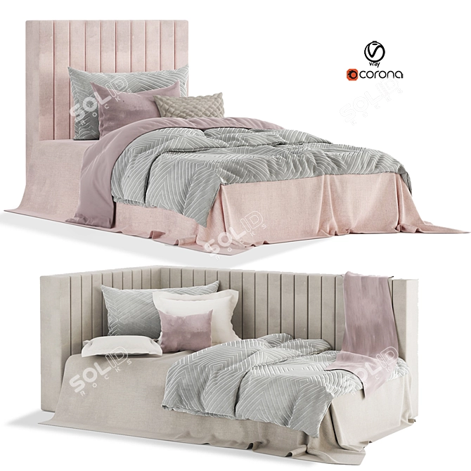 Elegant Bed Set 14: Bed Candelabra by Angela 3D model image 1