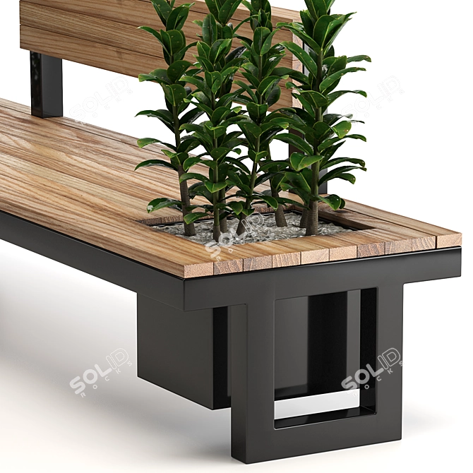 Urban Bench: Plants-Inspired Outdoor Seating 3D model image 2