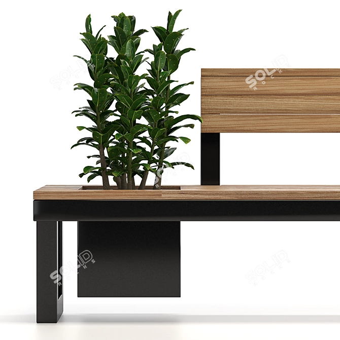 Urban Bench: Plants-Inspired Outdoor Seating 3D model image 3