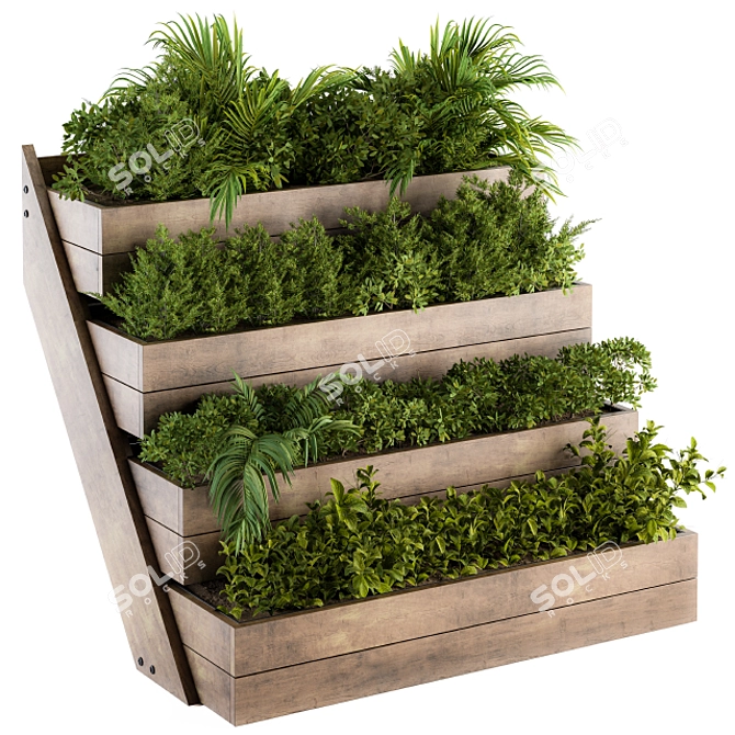 EcoWood Outdoor Plant Box Set 3D model image 1