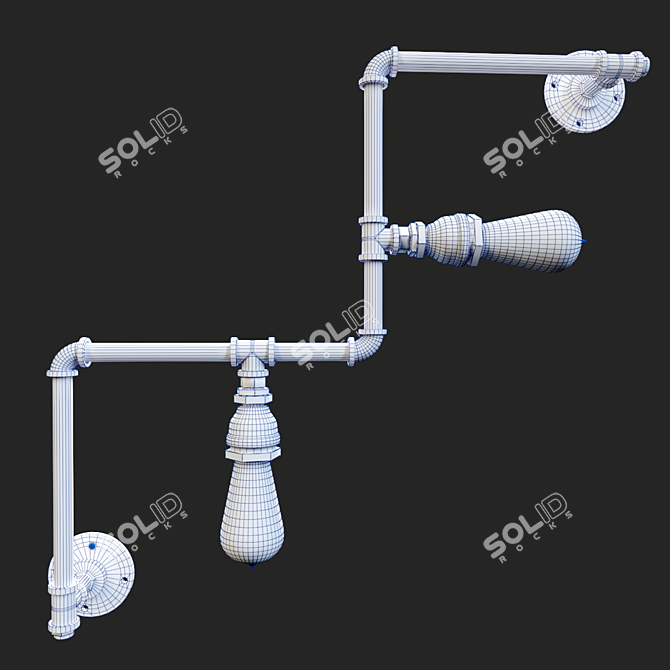 Industrial Loft Wall Sconce 3D model image 6
