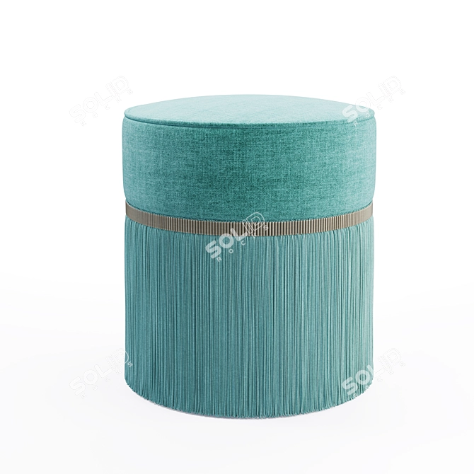 Luxury Couture Velvet Pouf 3D model image 2