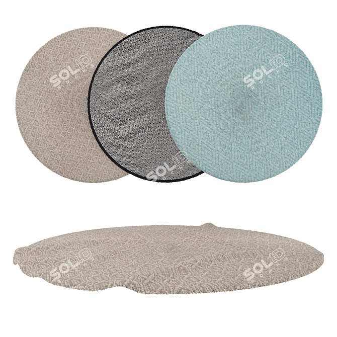 Versatile Round Carpets Set 3D model image 1