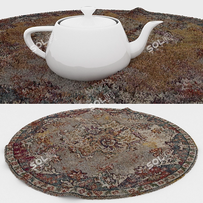 Round Carpets Set: Dynamic Variety 3D model image 3