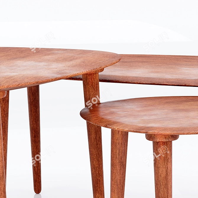 Zen-inspired Zara Home Wooden Tables 3D model image 3