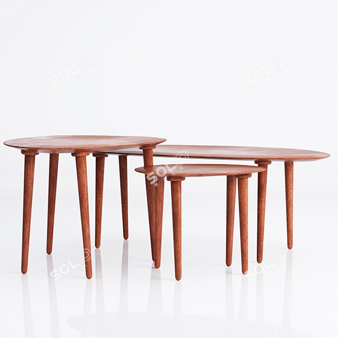 Zen-inspired Zara Home Wooden Tables 3D model image 5