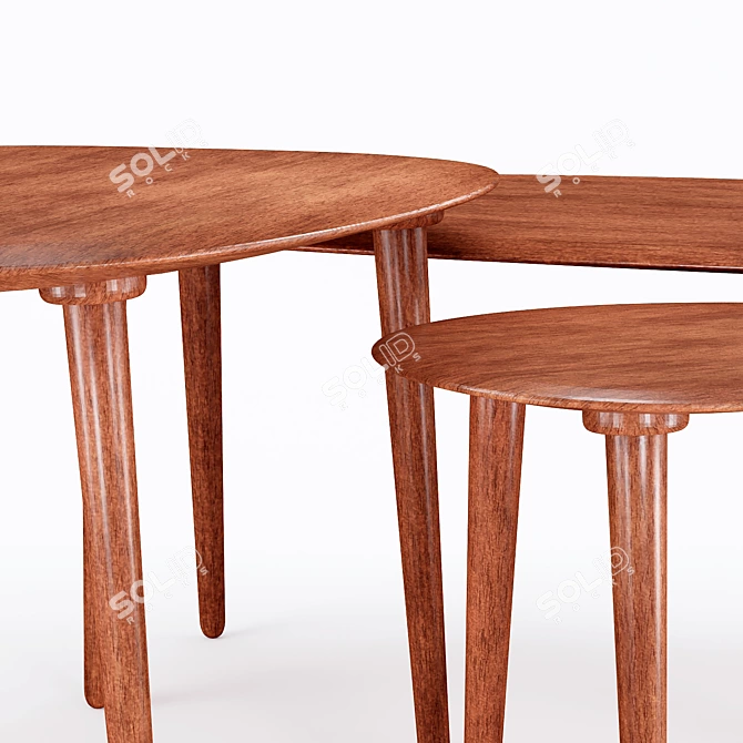 Zen-inspired Zara Home Wooden Tables 3D model image 7