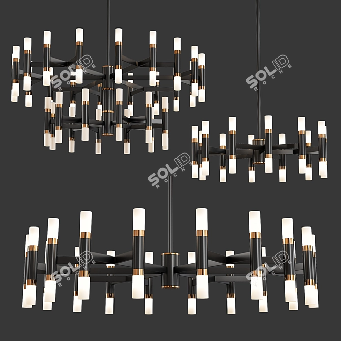 Draven LED Chandelier - Modern Lighting Fixture 3D model image 1