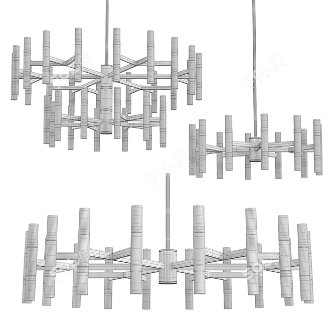 Draven LED Chandelier - Modern Lighting Fixture 3D model image 2