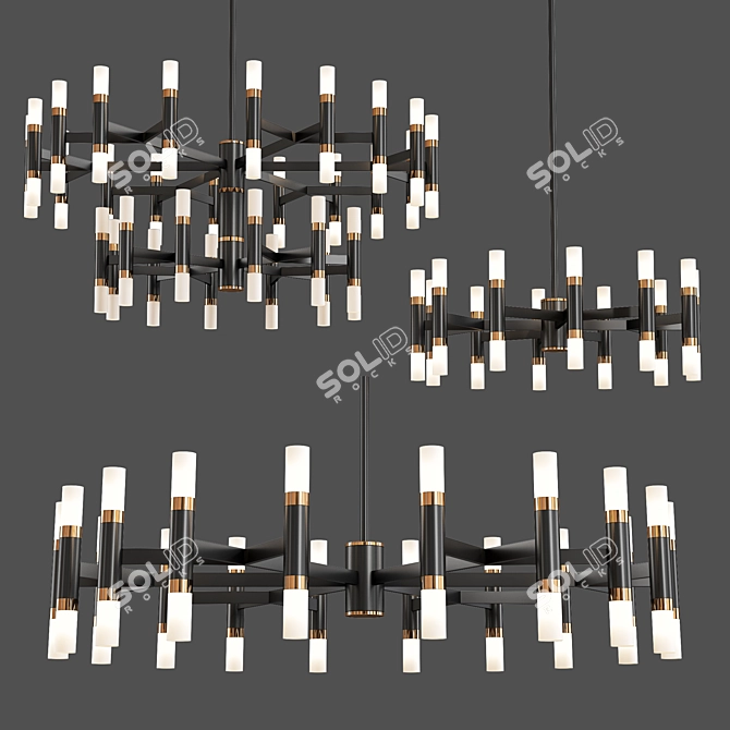 Draven LED Chandelier - Modern Lighting Fixture 3D model image 3