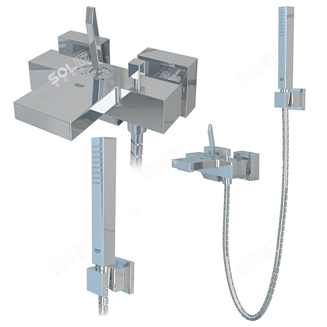 Eurocube Joy Faucet Set: Stylish and Versatile 3D model image 5